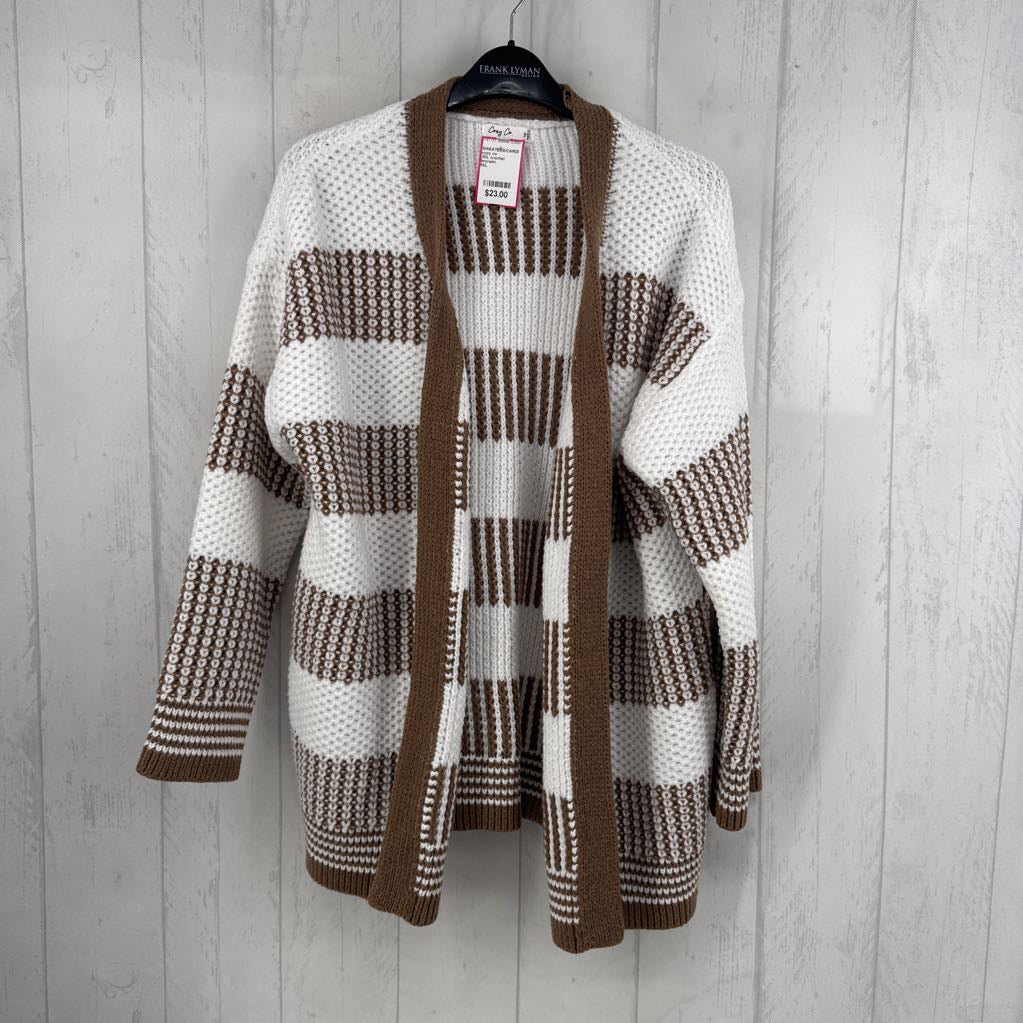 .M/L crochet striped cardi