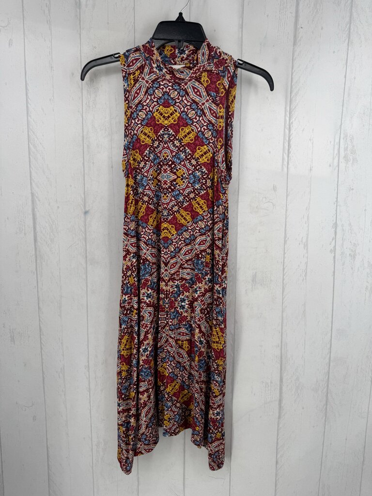 XS colorful print mockneck slvls dress