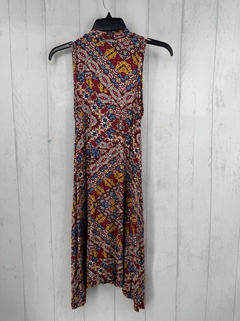 XS colorful print mockneck slvls dress