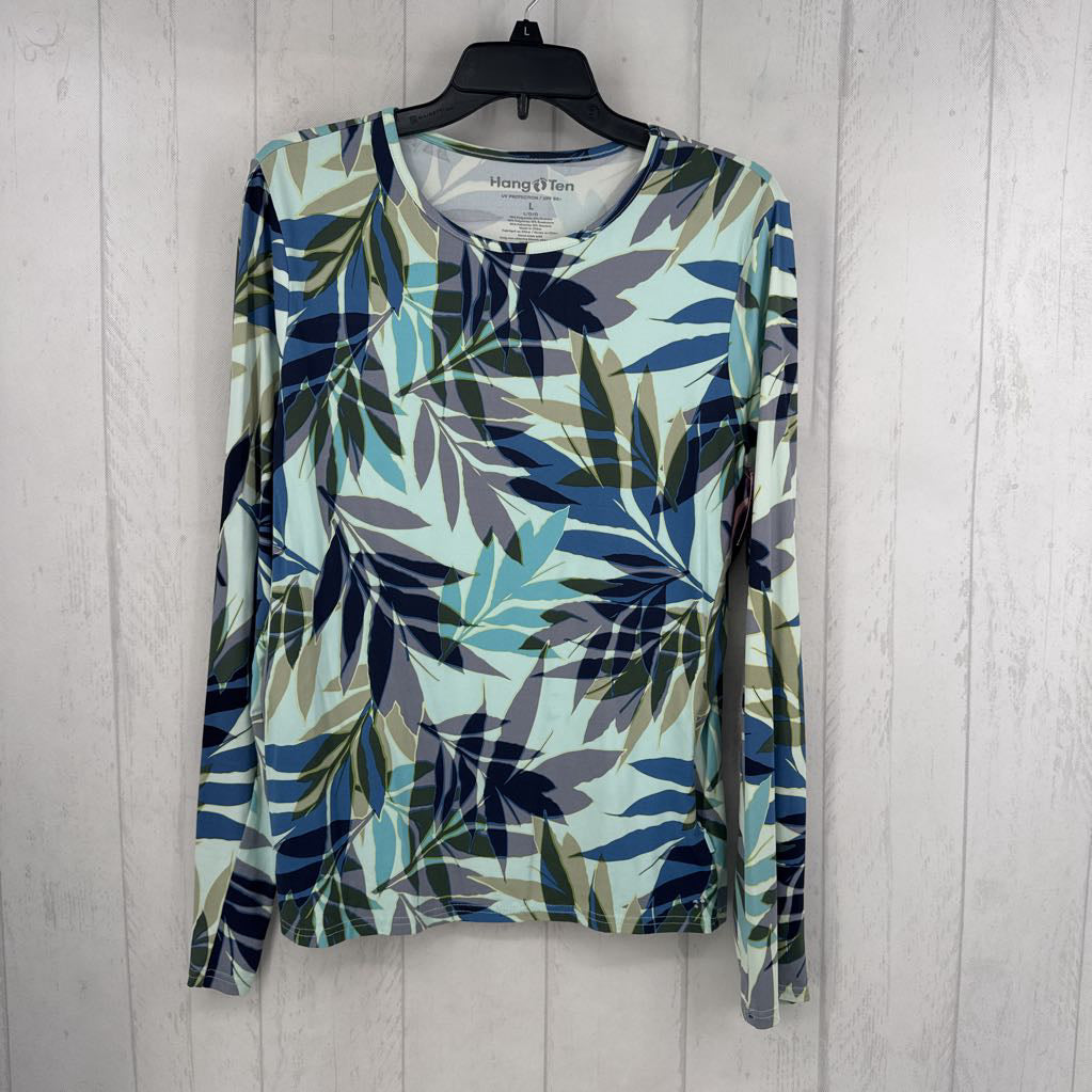 L leaf print l/s tee