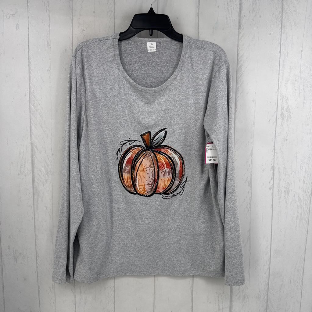 XL graphic l/s tee-pumpkin
