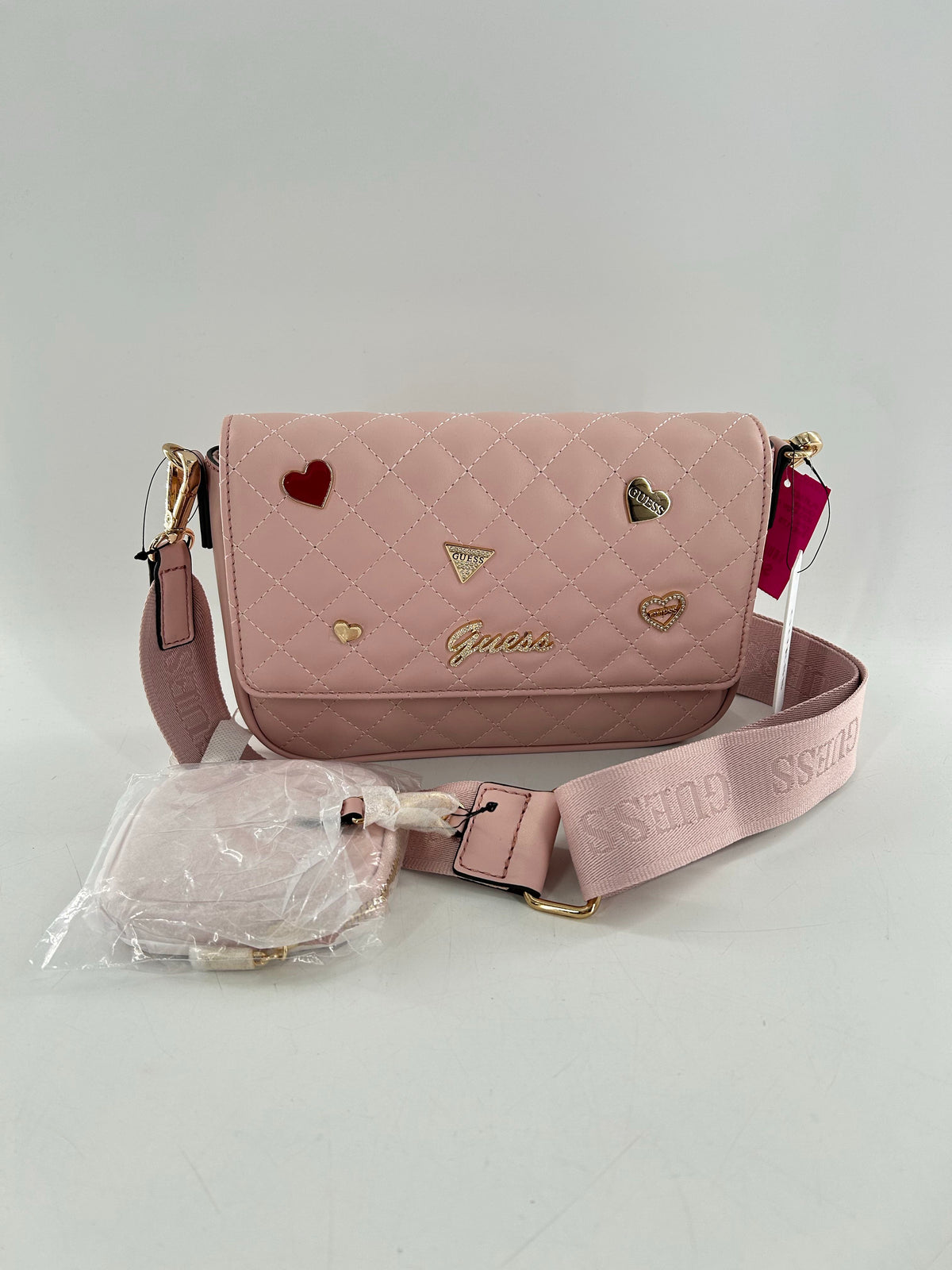 R80 logo charm quilted crossbody w/ coin purse