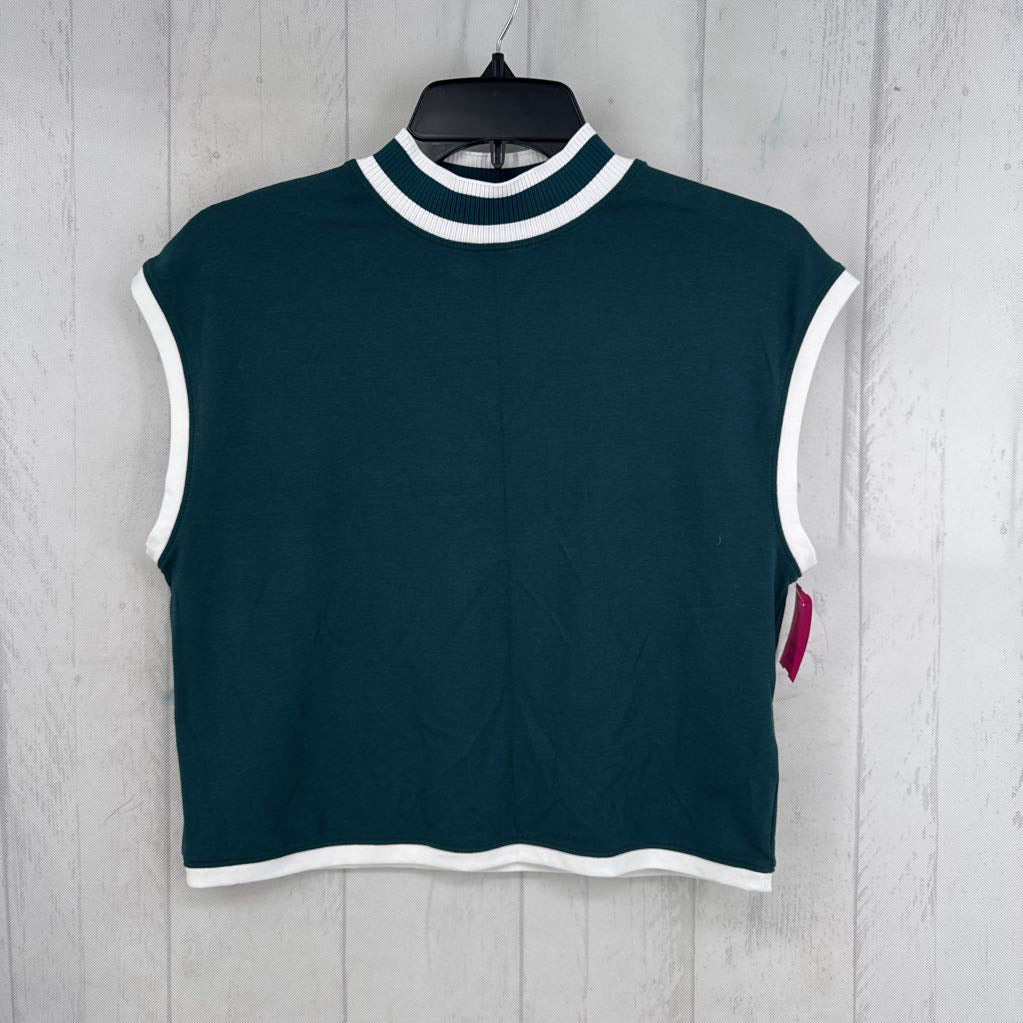 S mockneck crop tank