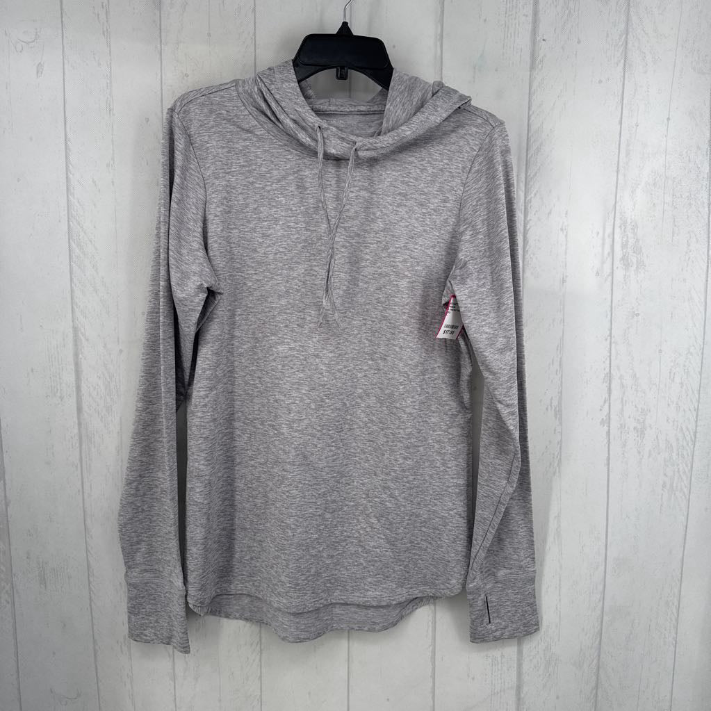 L marled hooded l/s pullover