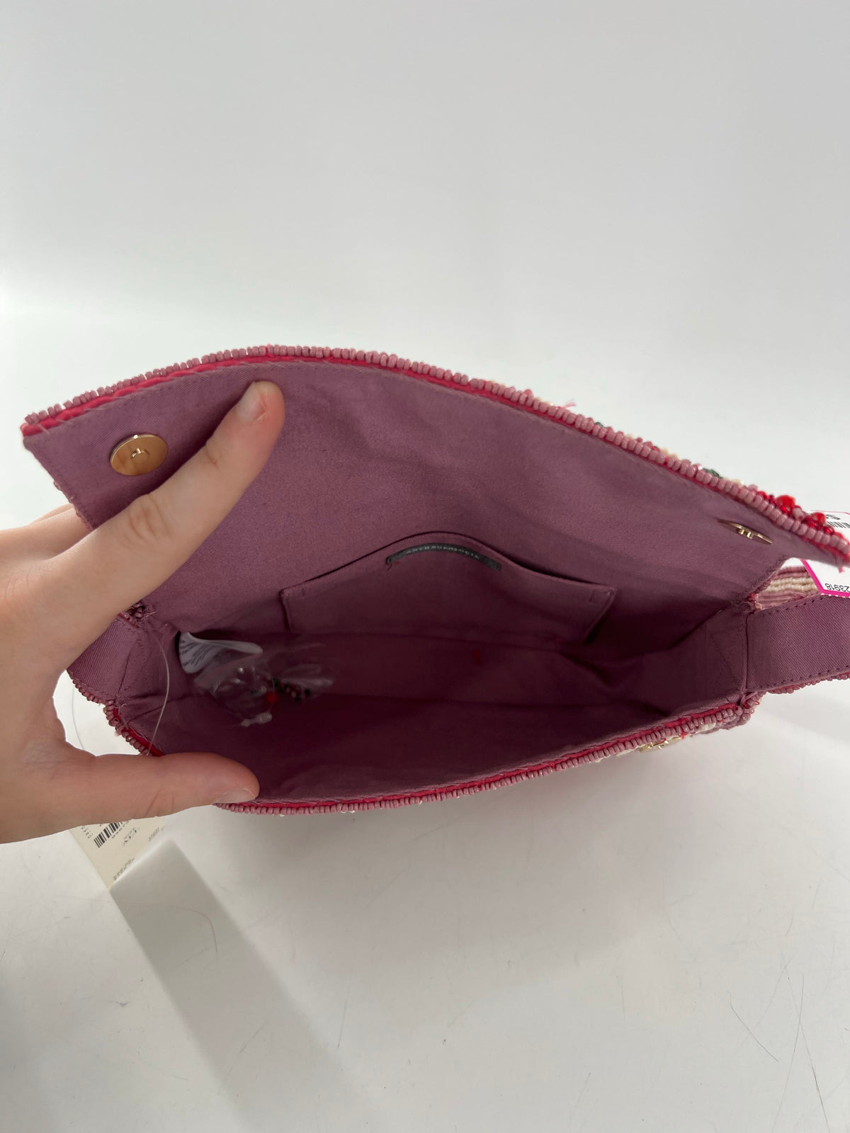 R98 beaded cherry stripe shoulder bag