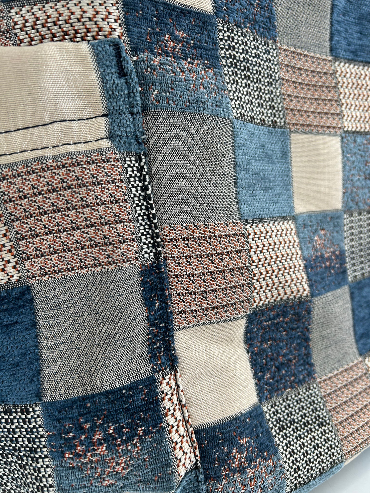 checkerboard patchwork canvas tote