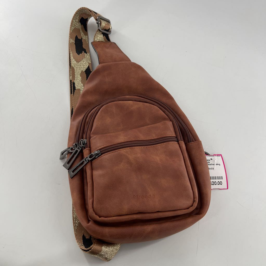 faux leather sling bag