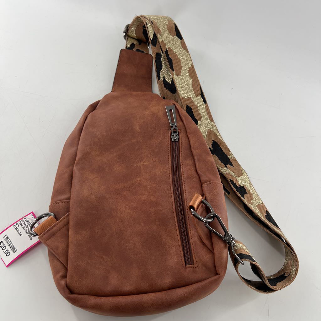 faux leather sling bag