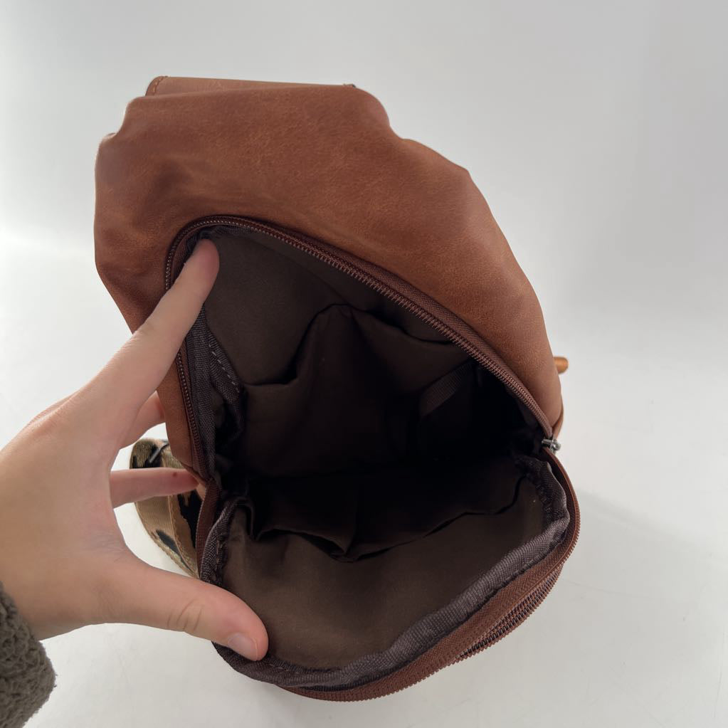 faux leather sling bag