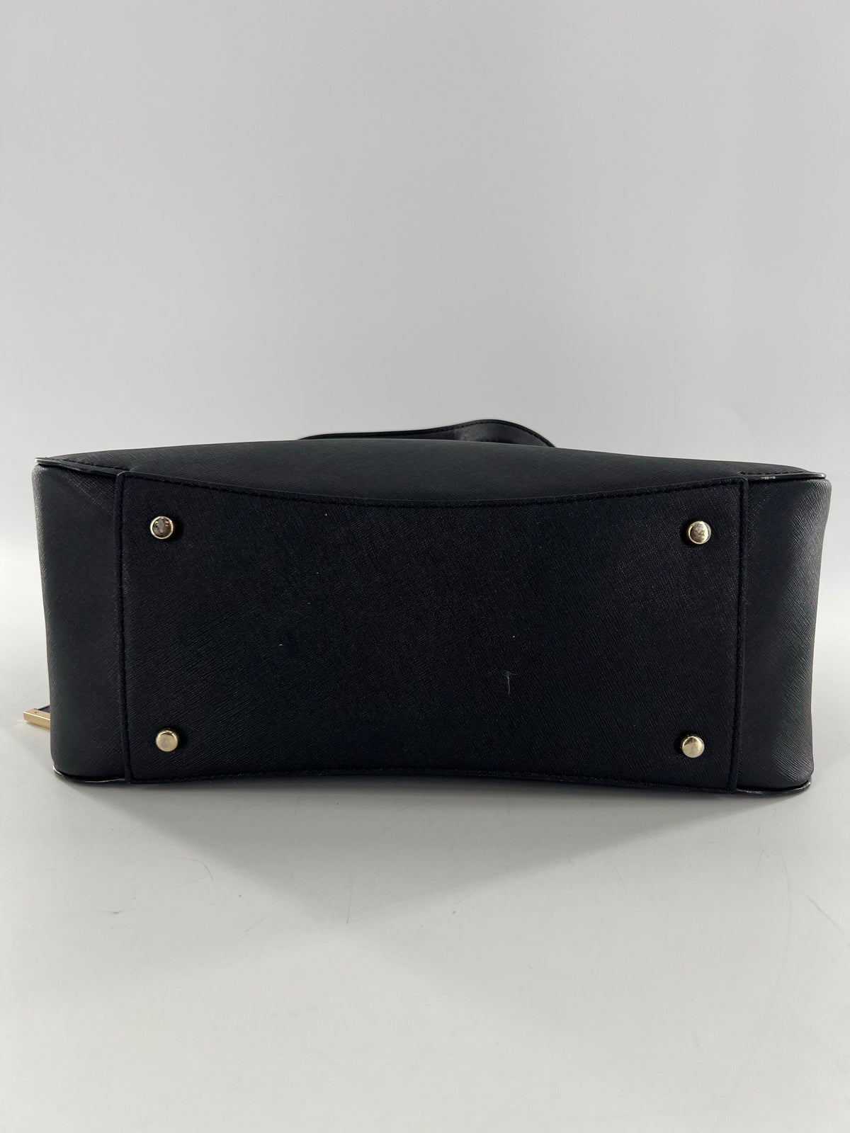 saffiano leather dual top handles satchel