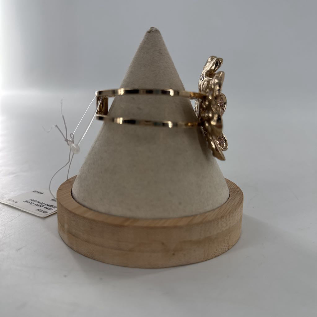 rose gold floral hinged bracelet