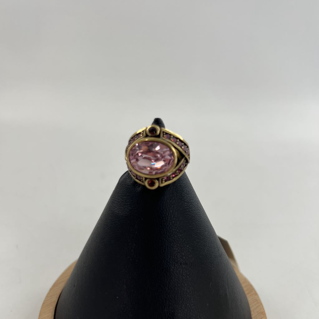 sz 6 gold tone purple stone ring