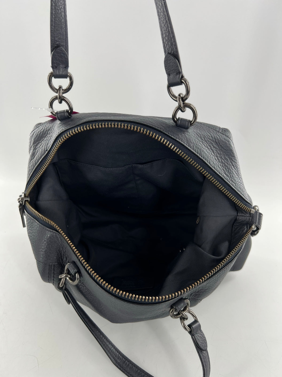 pebbled dual handle satchel