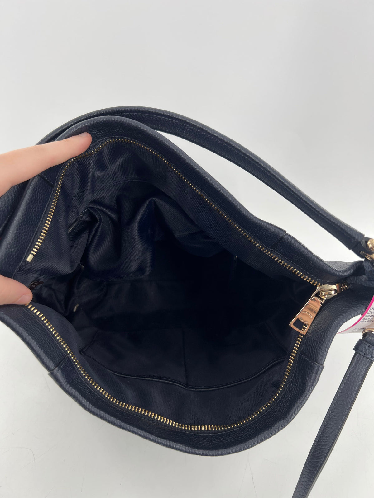 pebbled satchel w/ 2 front zip pockets