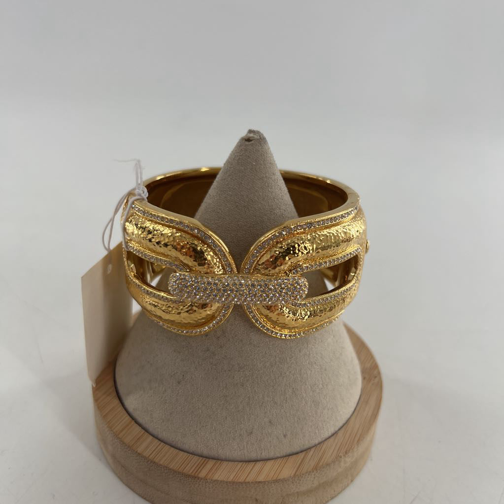 gold tone w/ crystals cuff bracelet