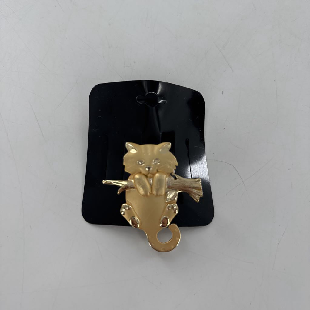 gold tone cat pin
