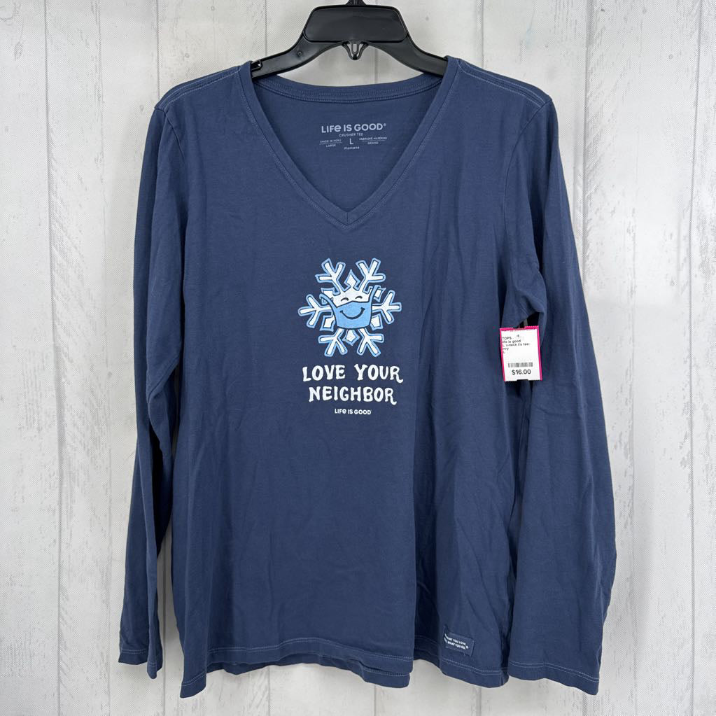 L v-neck l/s tee-love your neighbor