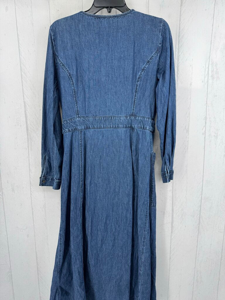 8 denim l/s wrap-dress