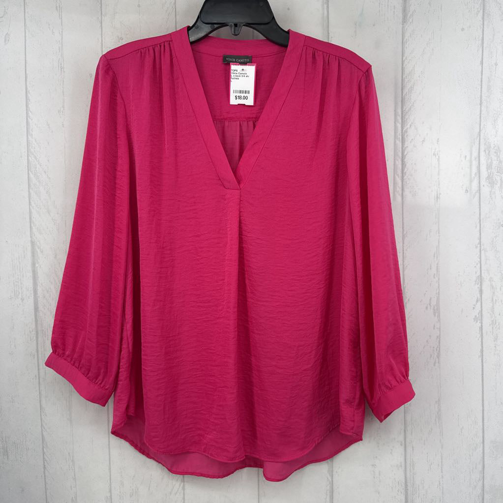 L v-neck 3/4 slv top