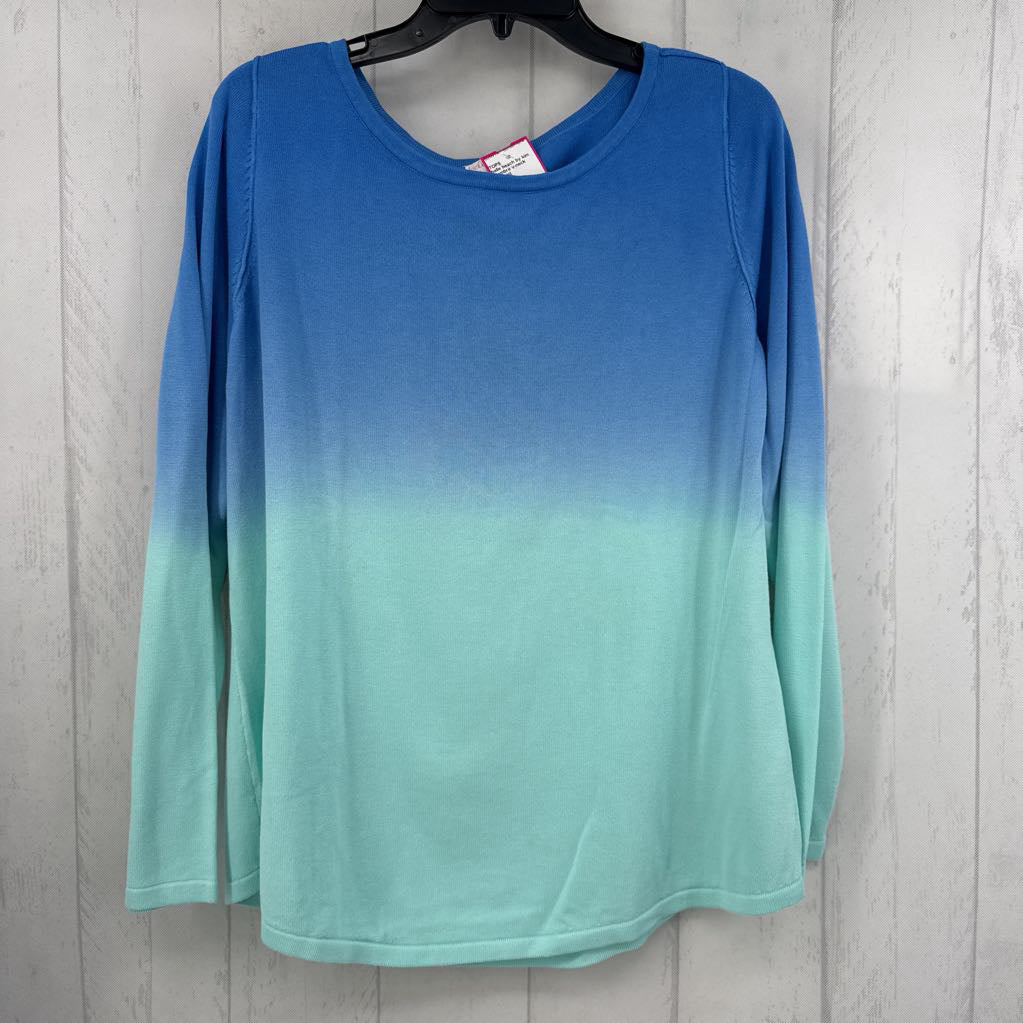 L ombre v-neck knit l/s top