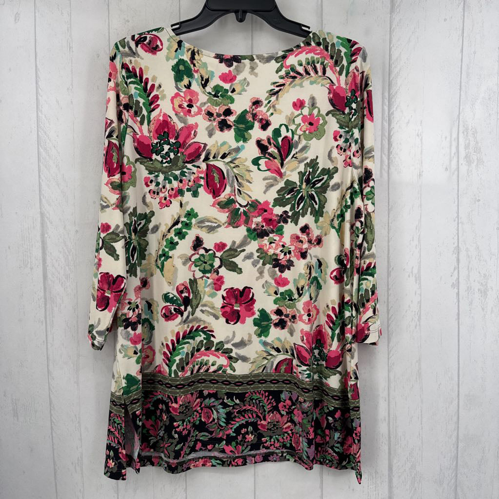 Lp flo print 3/4 slv top