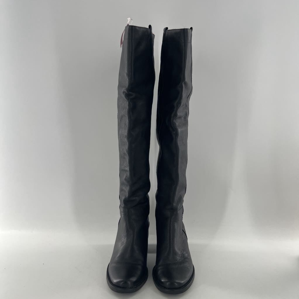 8.5 tall leather low heel boot