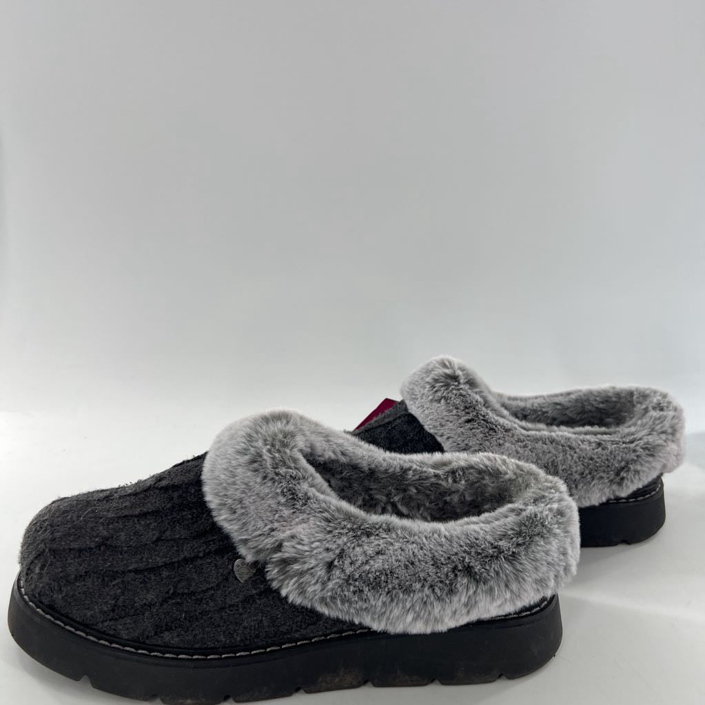 8 faux fur lined knit clogs