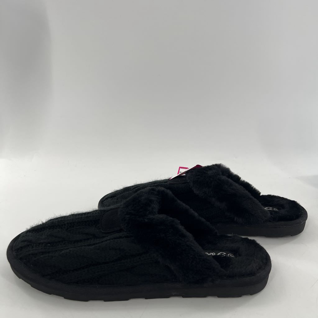 7.5 faux fur lined knit mules