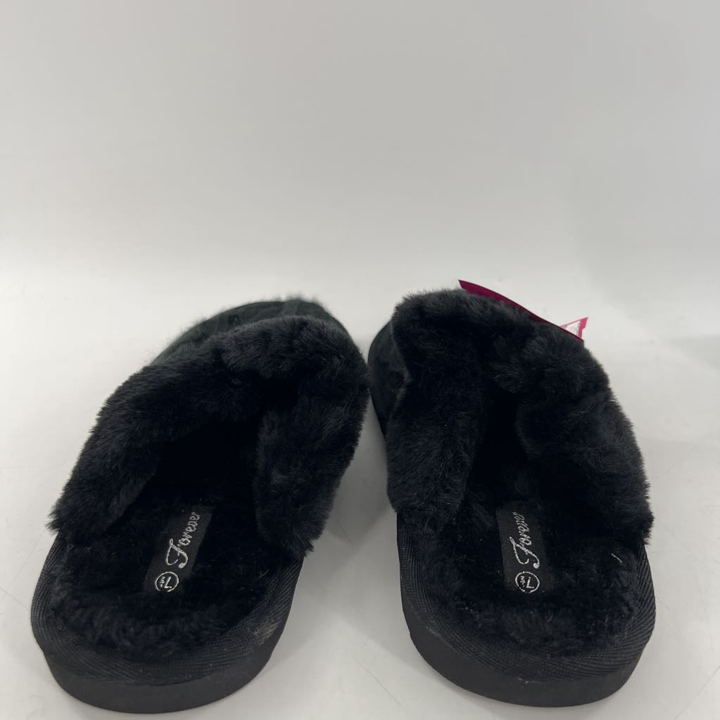 7.5 faux fur lined knit mules