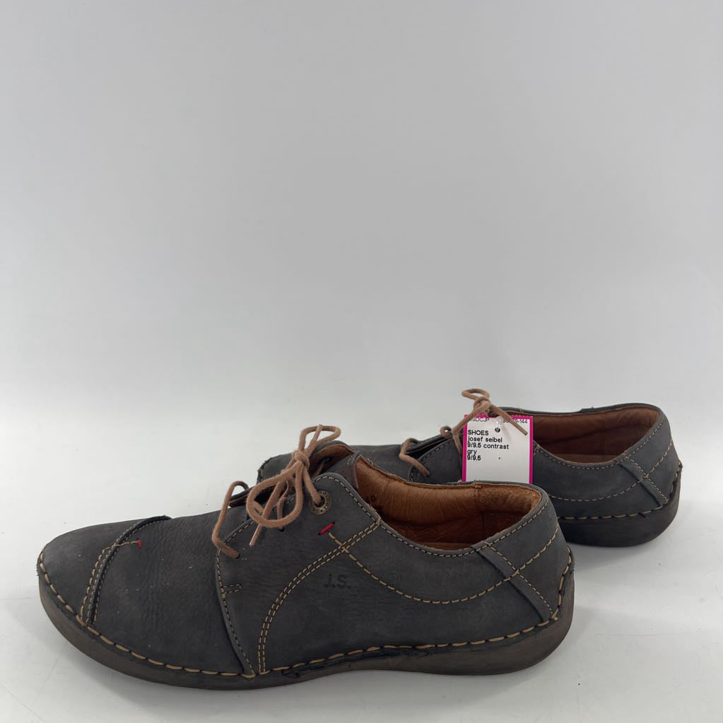 9/9.5 contrast stitching lace up loafers