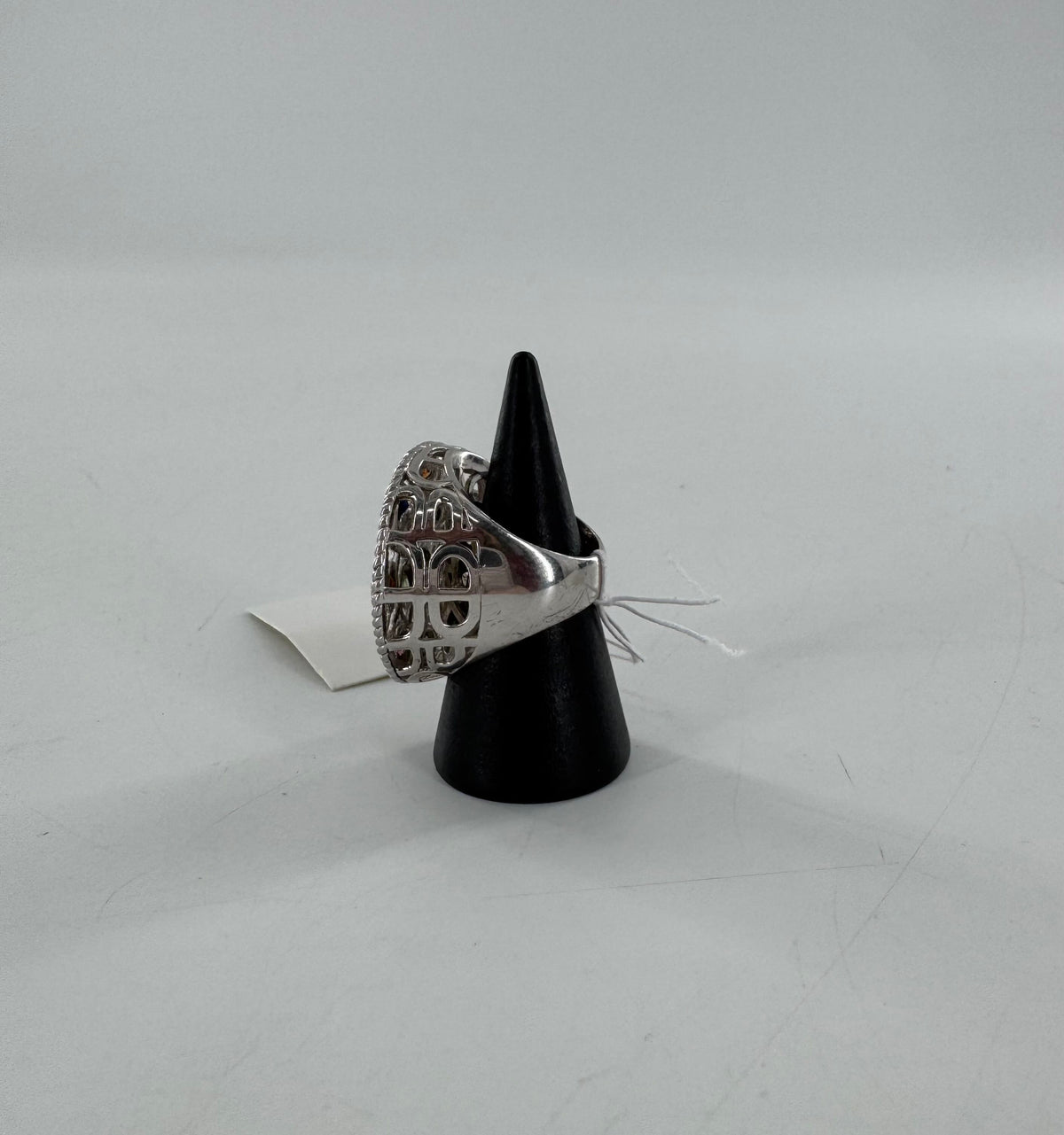 sz 7 silver colorful stone ring