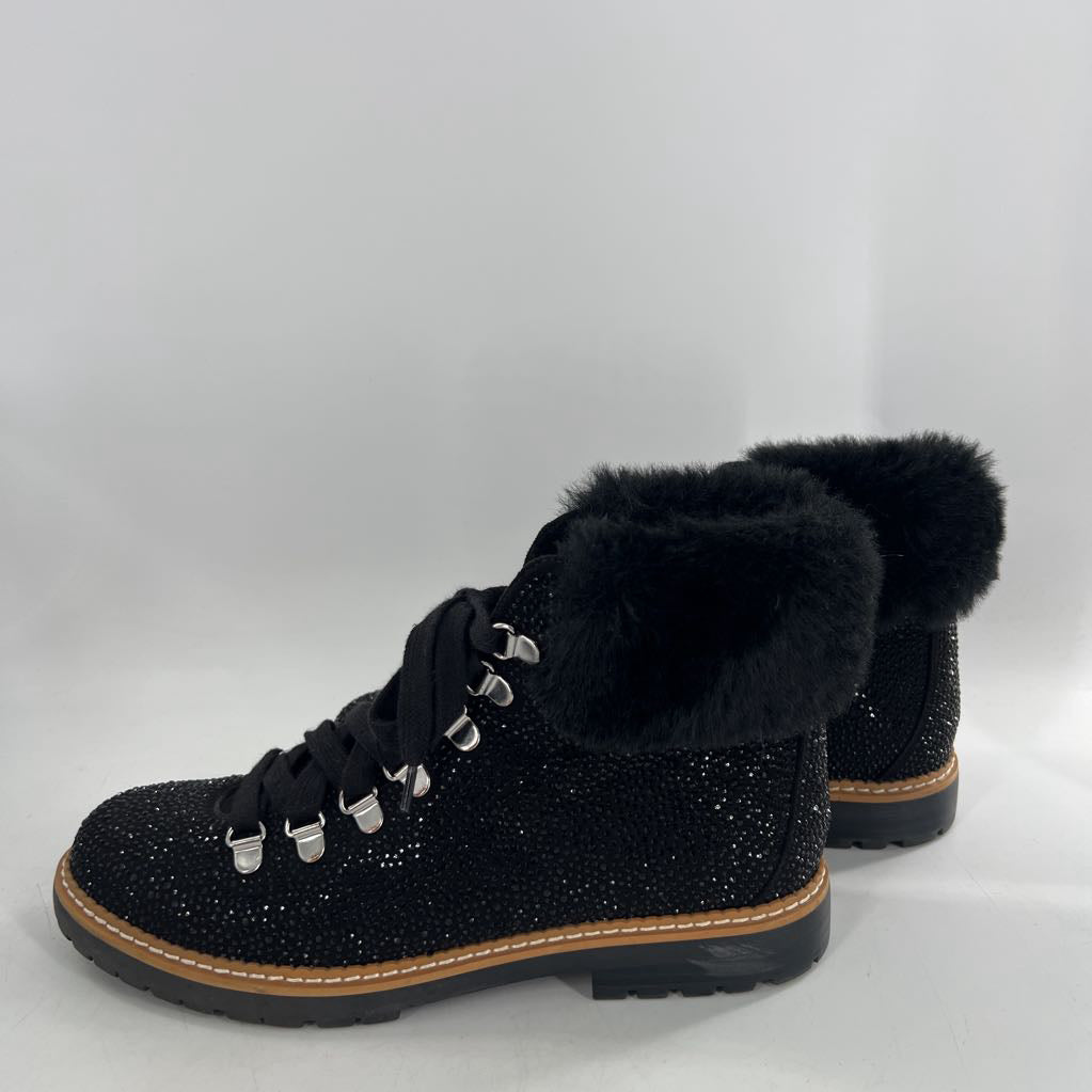 8 faux fur lined embelished ankle boot