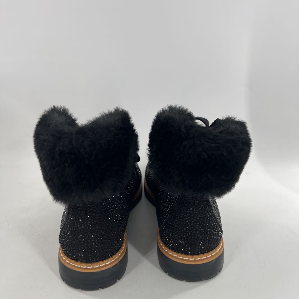 8 faux fur lined embelished ankle boot