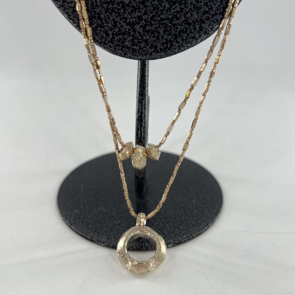 18" gold tone double layer necklace