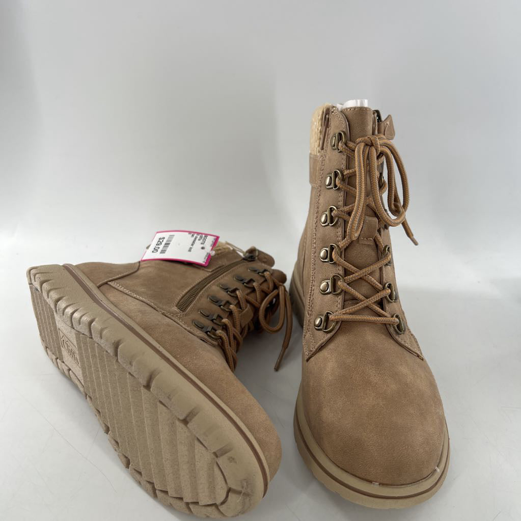 8 sweater knit collar side zip hiking boots