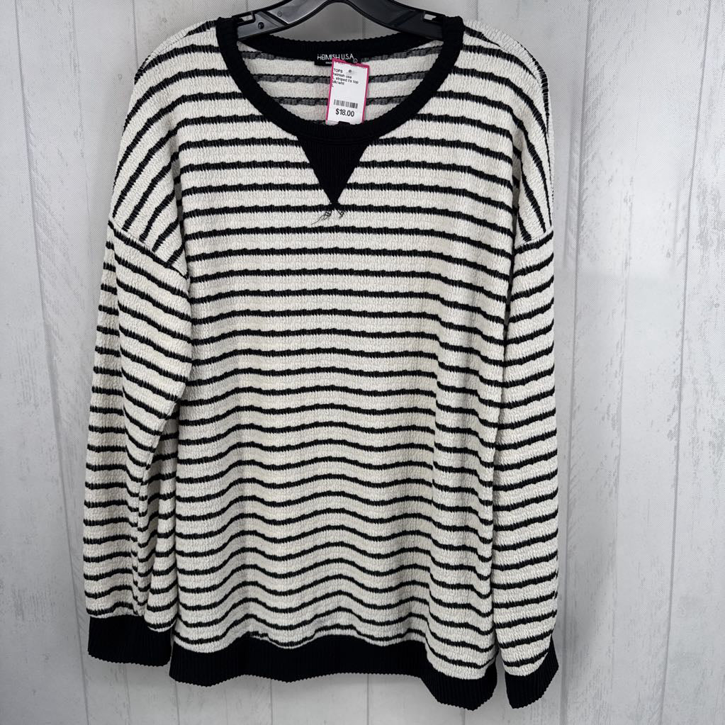 L striped l/s top