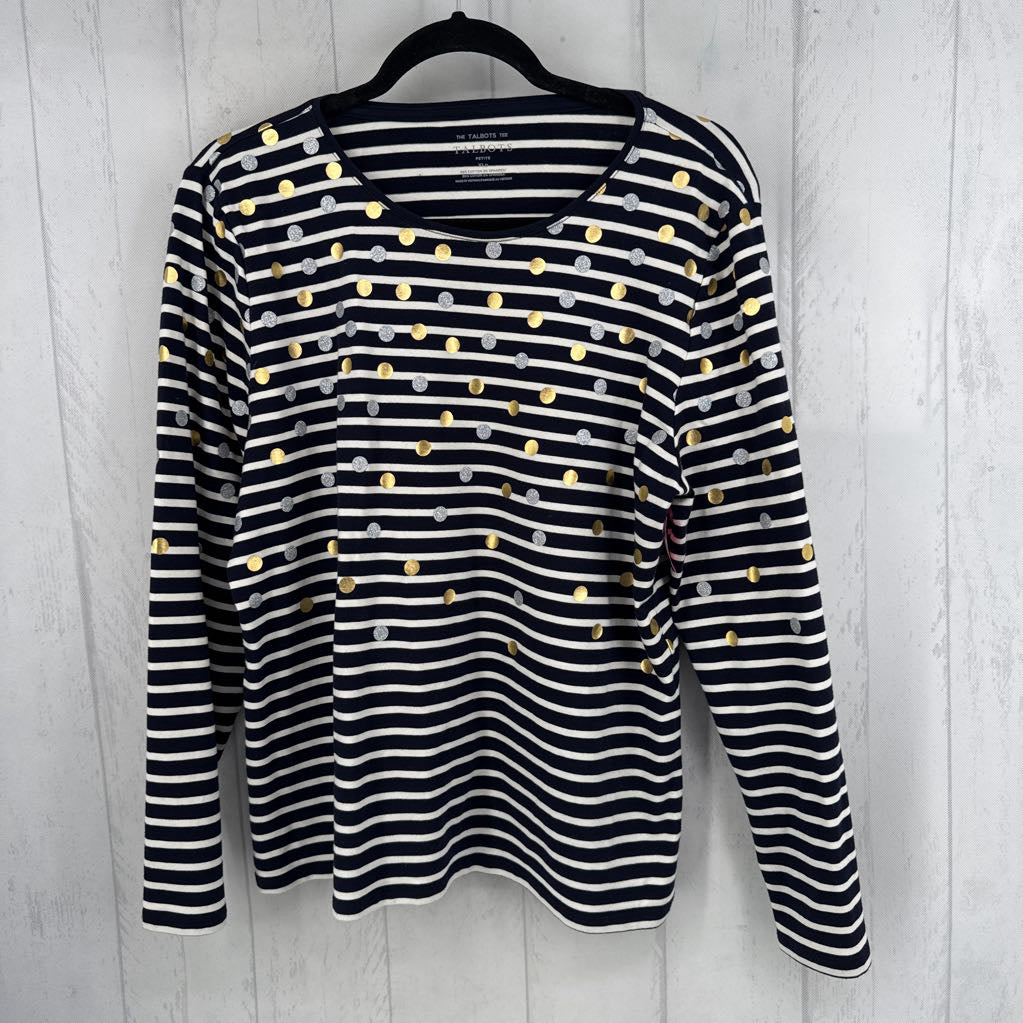 XLp striped w/ metallic dots l/s tee