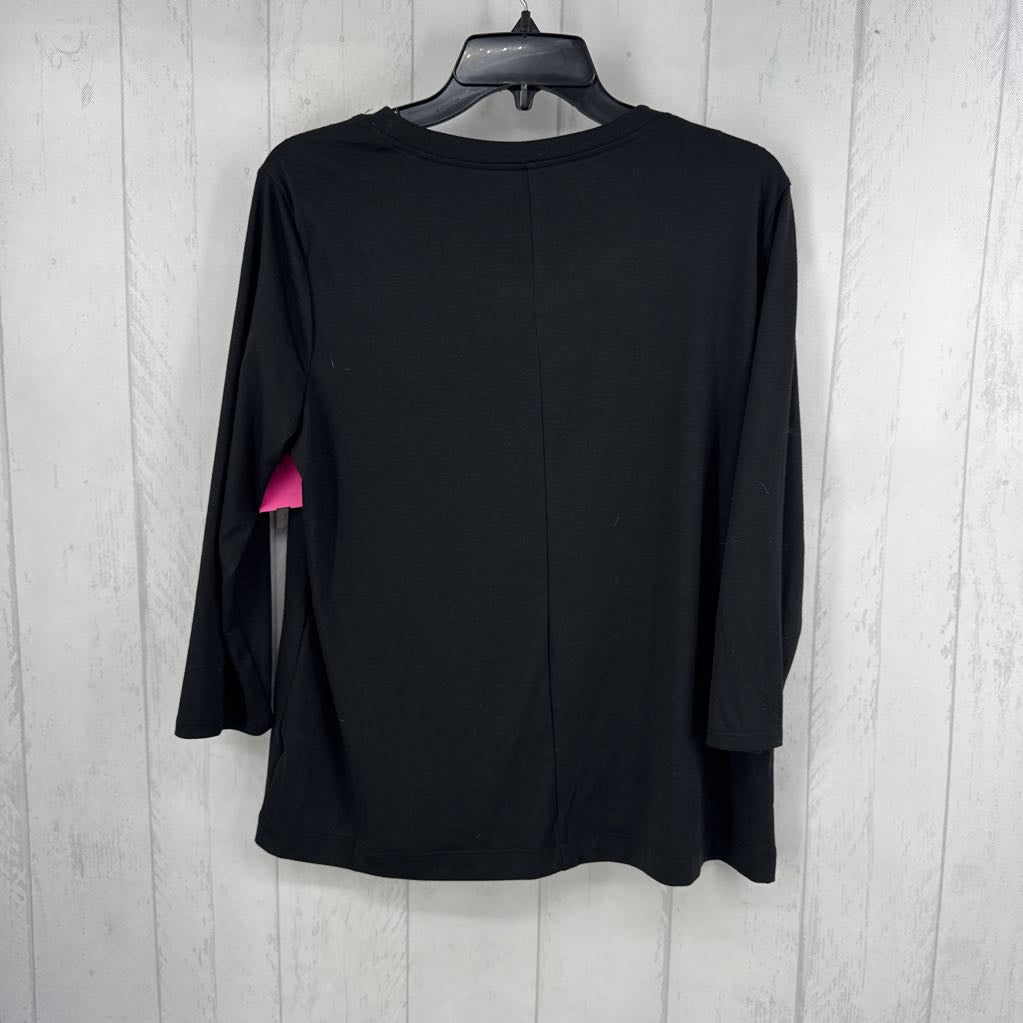 L pumpkin embroidered l/s top