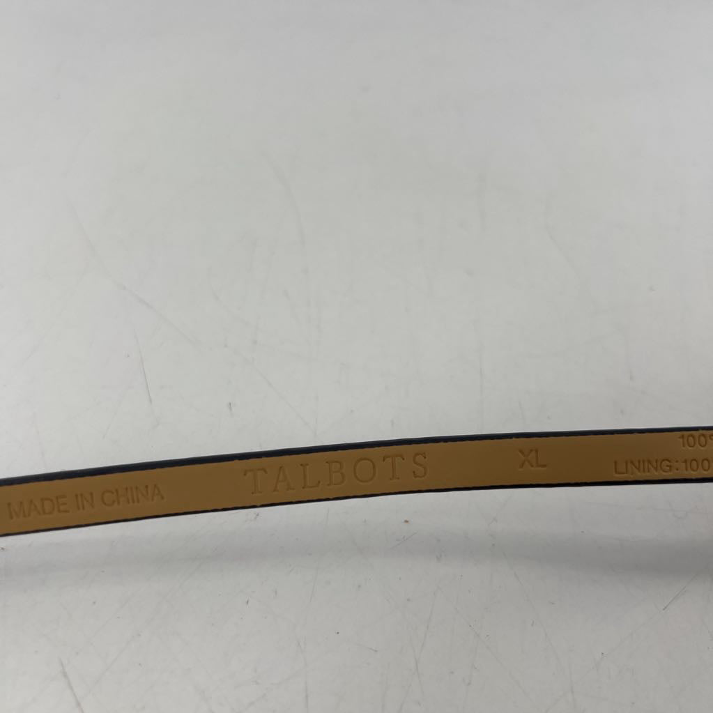 XL navy skinny leather belt