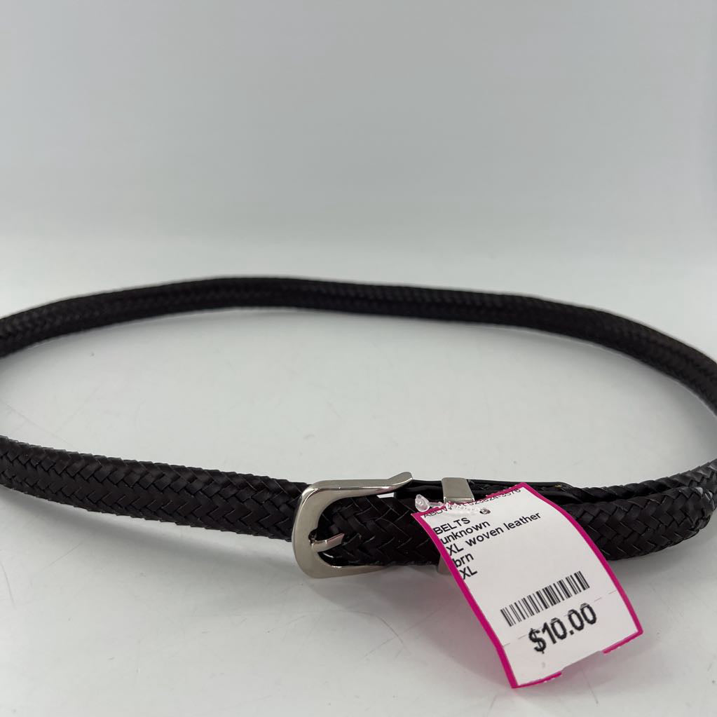 XL woven leather belt