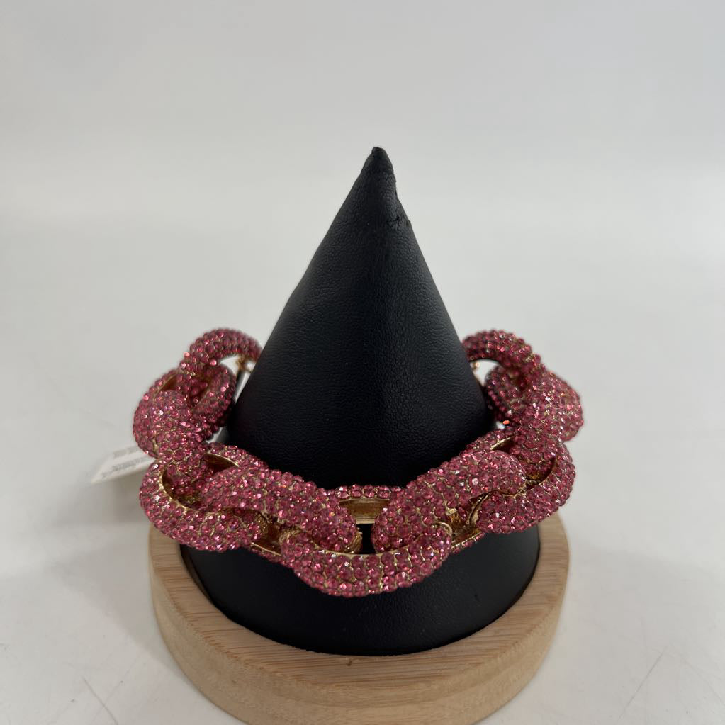 pink crystal chainlink bracelet