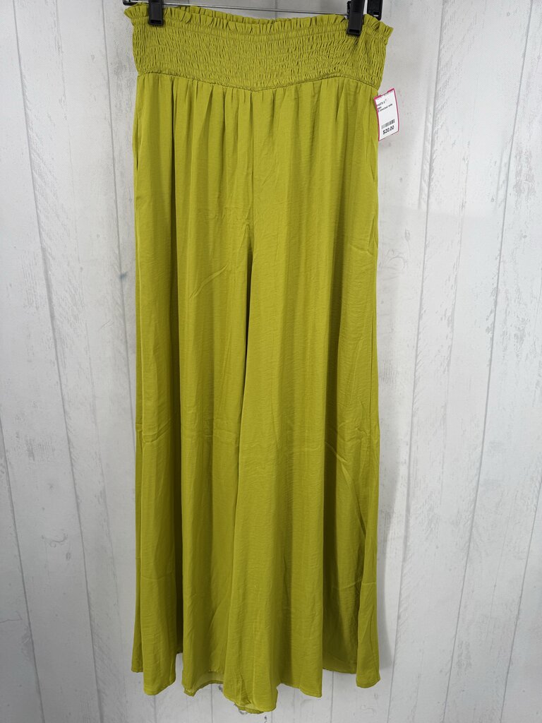 M smocked wide leg pant