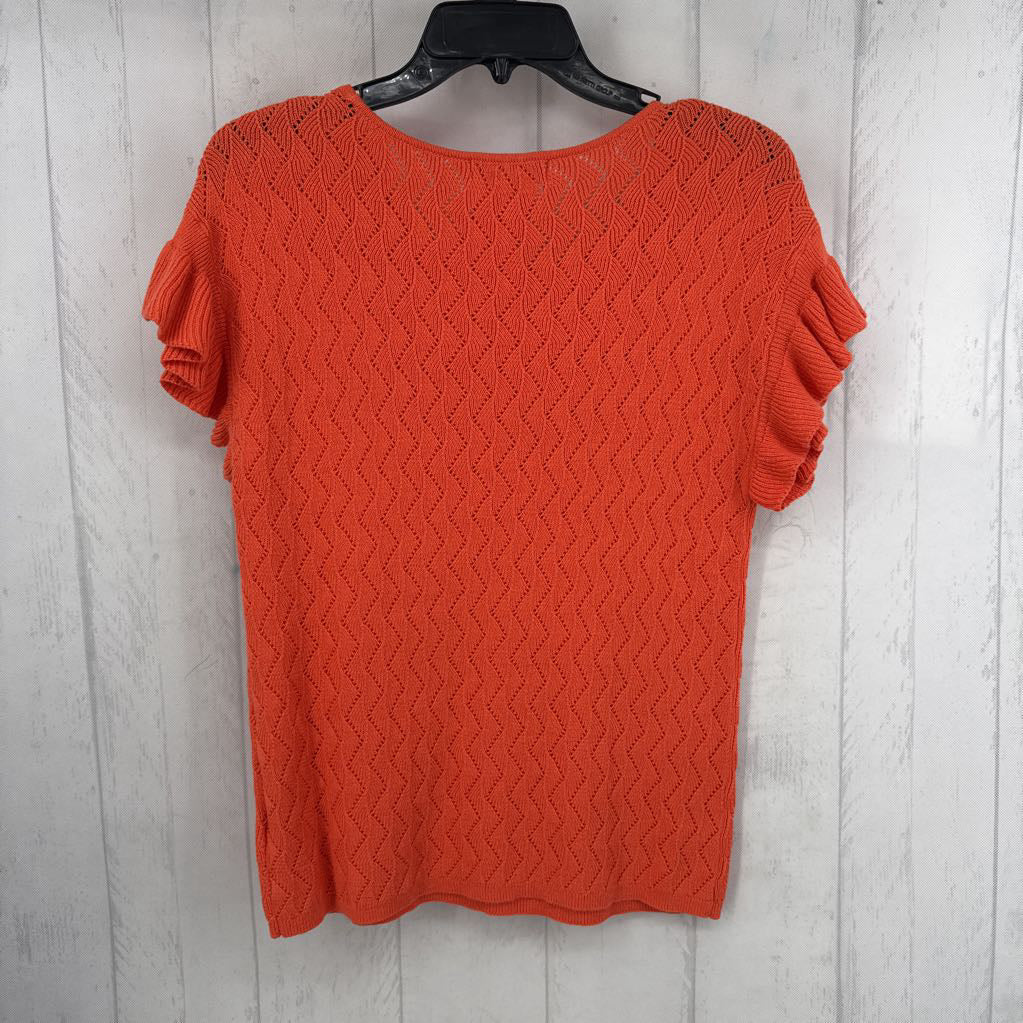 S crochet ruffled slv top