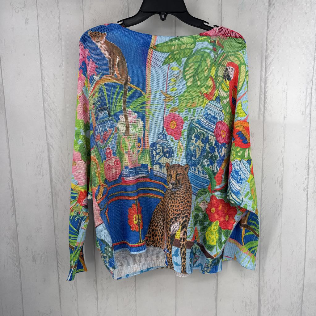 L colorful knit dolman slv top