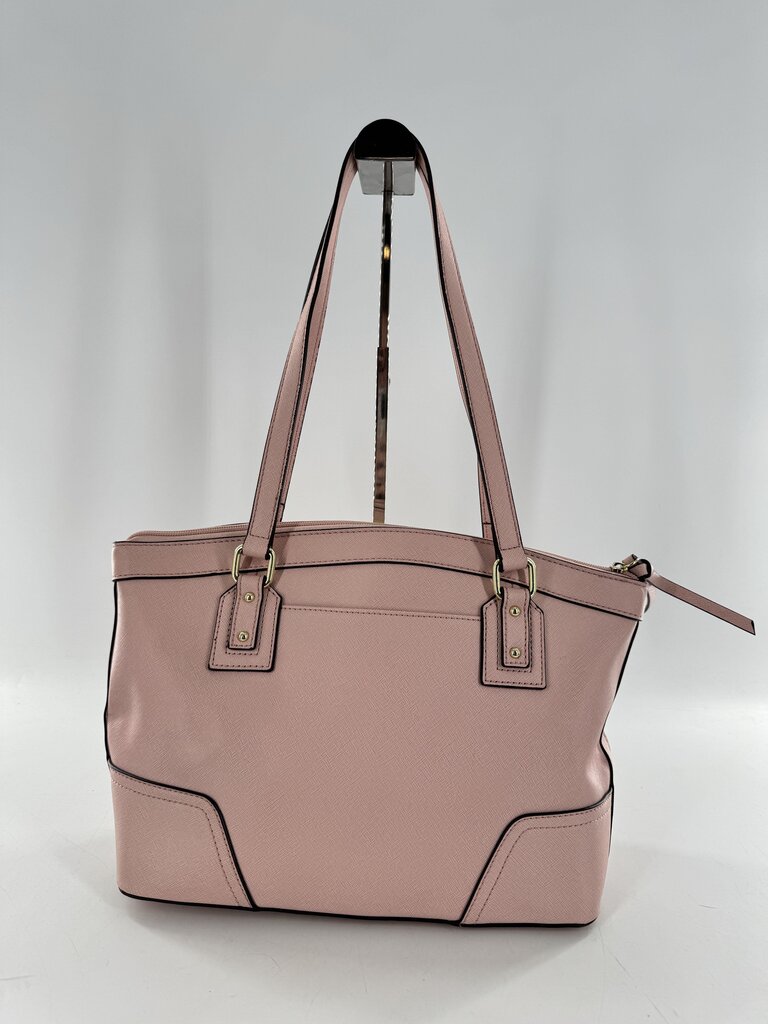 dual strap top zip tote w/ slip pocket