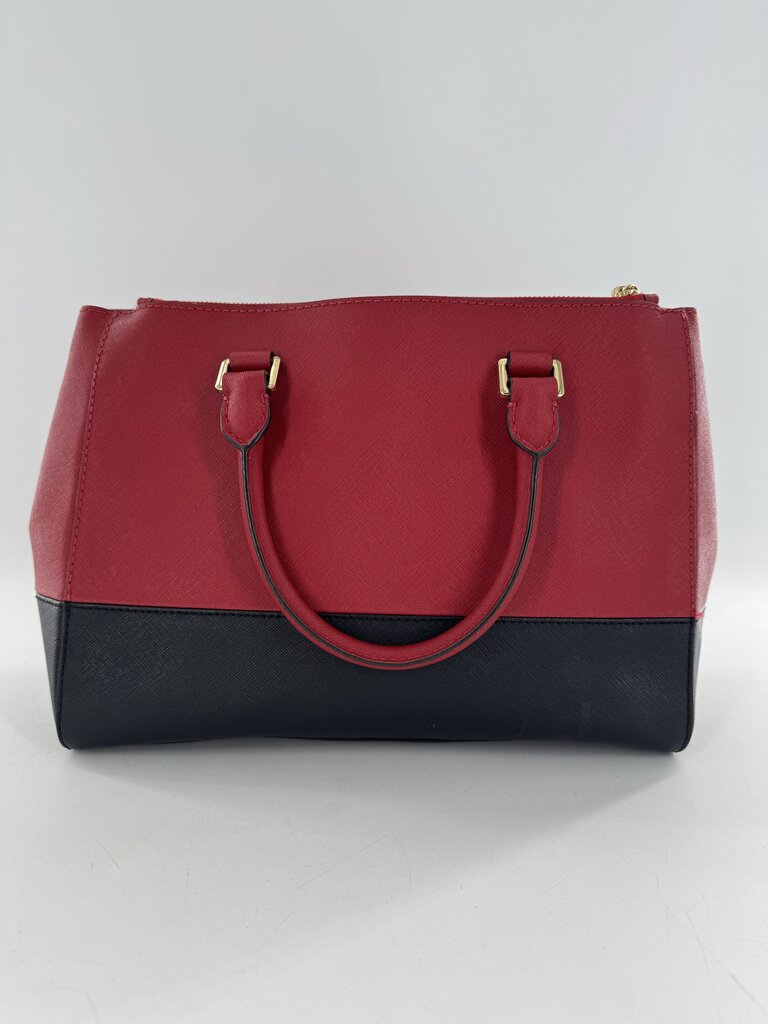 color block dual handle satchel
