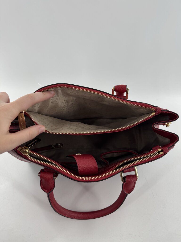 color block dual handle satchel