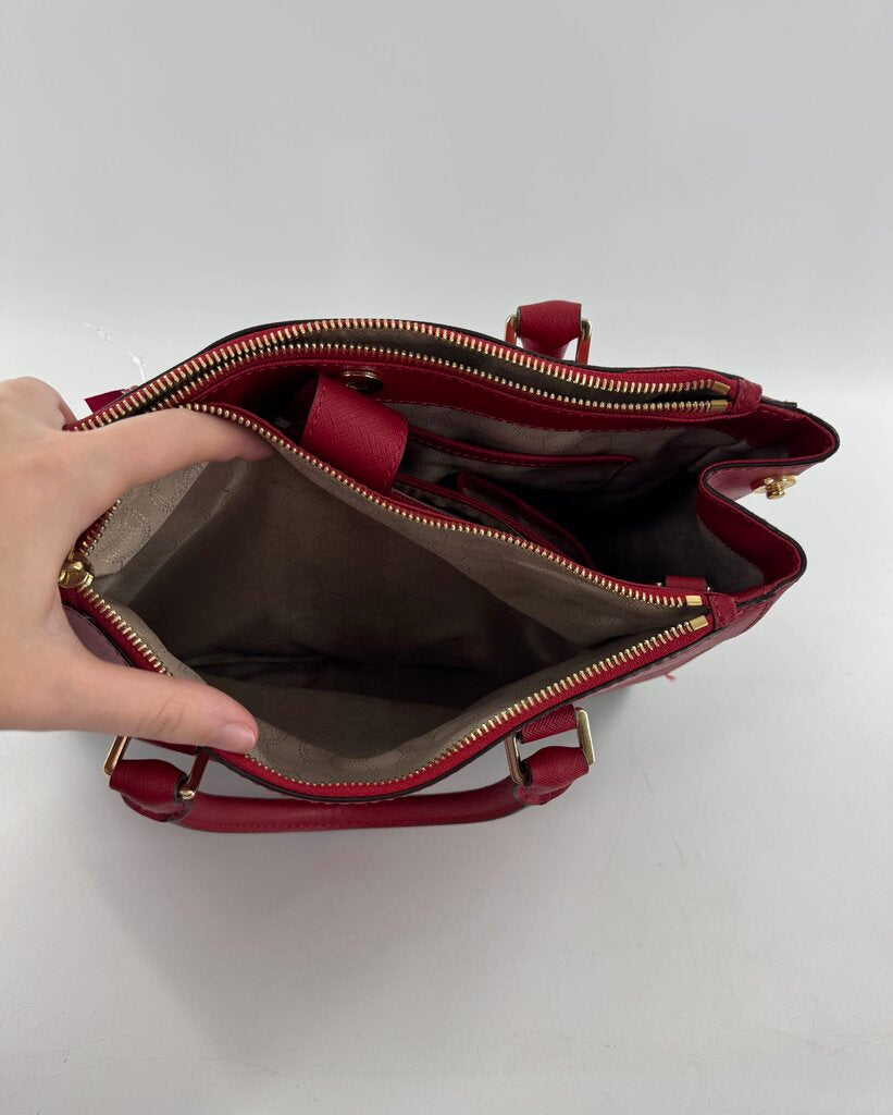 color block dual handle satchel