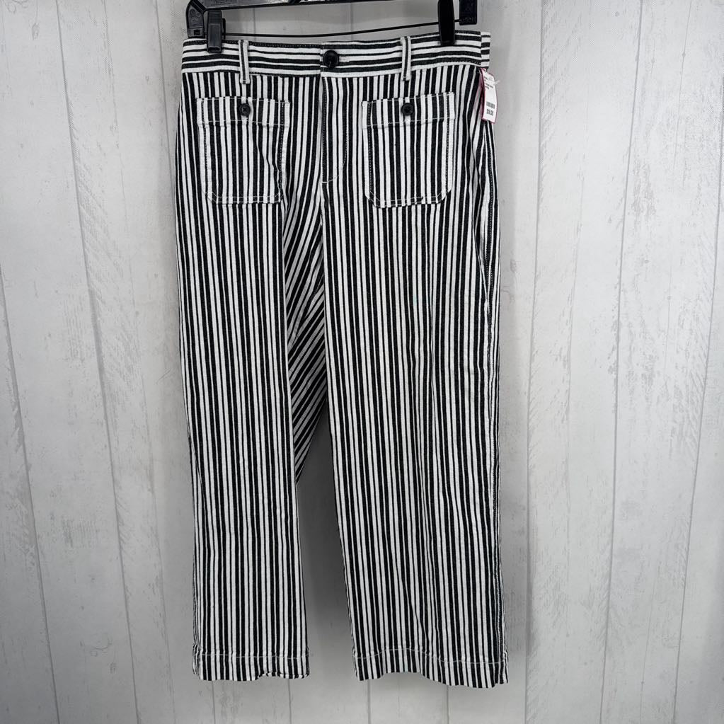 4 striped denim wide leg jean
