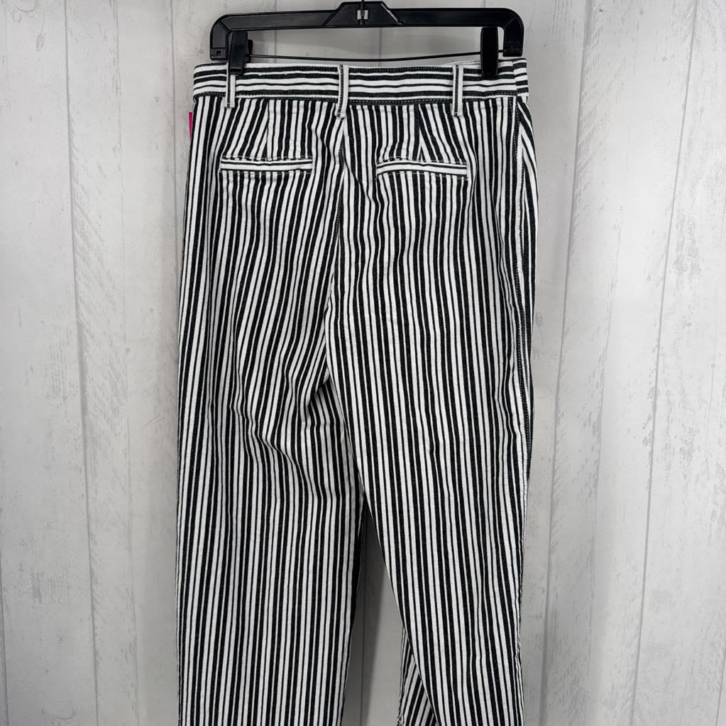 4 striped denim wide leg jean